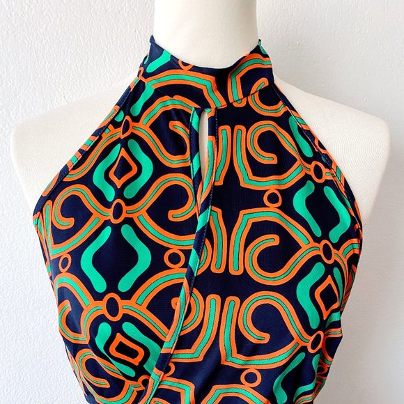 Groovy  Romper Playsuit Halter Top Jumper Open Back Festival Fashion Funky | M L - Picture 6 of 9